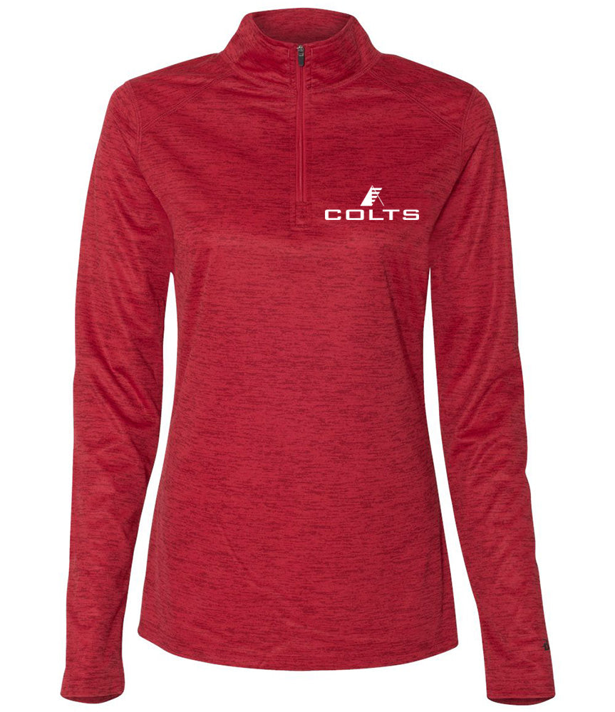 Women's Red Tonal 1/4 Zip With Colts Logo