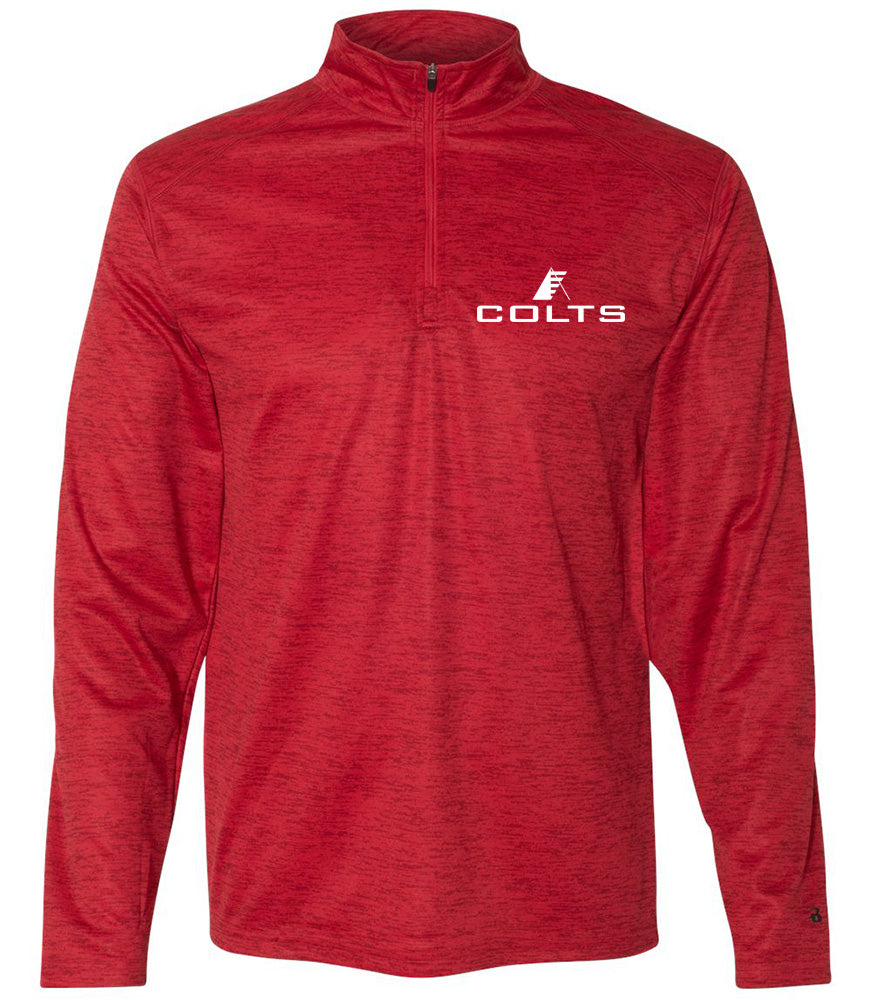 Men's Red Tonal 1/4 Zip With Colts Logo